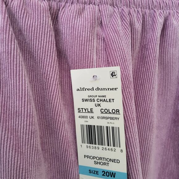 Alfred Dunner Women's Pullon Elastic Waist Classic Fit Corduroy Pants Raspberry - Picture 8 of 9